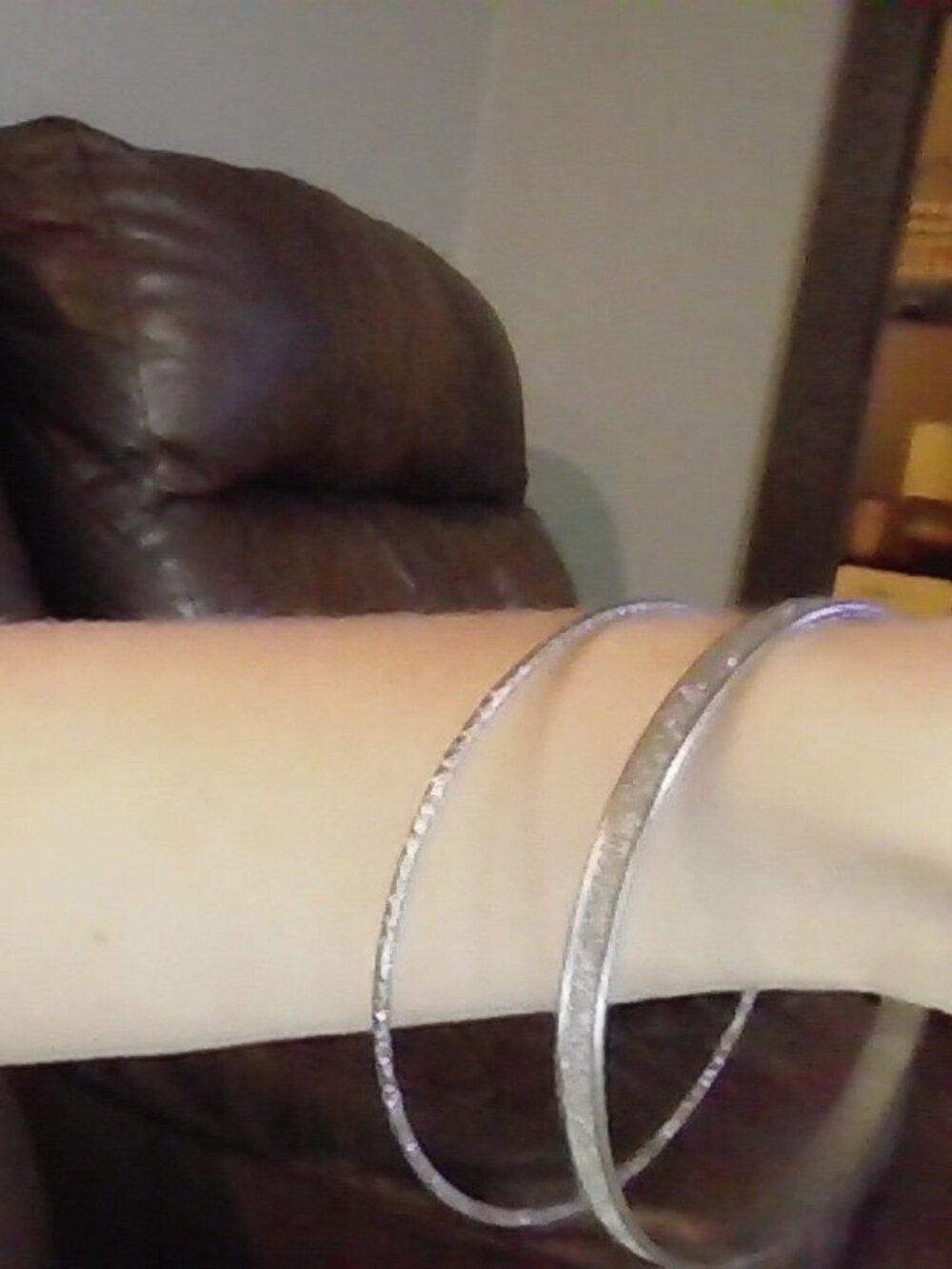 Sparkly silver bracelets